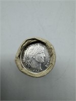 $5 Silver Dime Roll w/ 1904 Silver Barber Dime