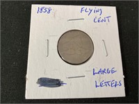 1858 Flying Cent "Large Letters"