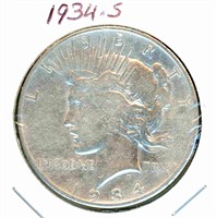 1934-S Peace Silver Dollar