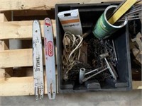 Box of Misc Chainsaw Files & Bars