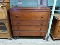 Early 4 Drawer Dresser Chest with Wood Pulls
