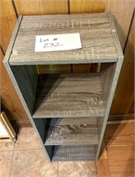 Small Gray Particle Board Shelf Bookcase
