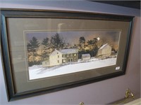 Framed Roy Hendershot Winter Farm Print