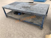 4' x 8' Blue Rolling Shop Work Table