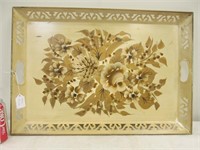 A28, Gold/ivory metal tray w. handles