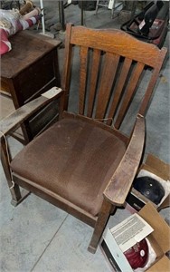 Antique Sold Wood Rocking Chair
