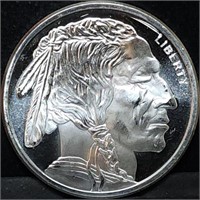 1 Troy Oz .999 Silver Indian/Buffalo Round