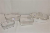 French White Casserole Dish, 3 Pieces of Glasslock