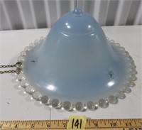 Antique Blue Frosted Pendant Lamp Shade Heavy Glas
