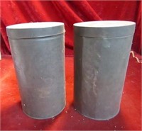 (2) antique Coffee tin cans. Embossed.