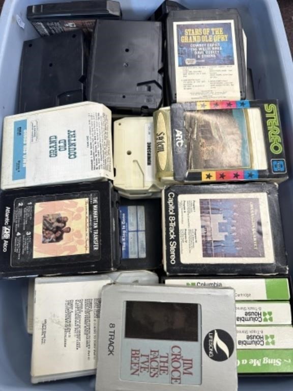 Tote Full of Vintage 8 Track Tapes