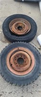 1966 Chevy truck rims & tires.