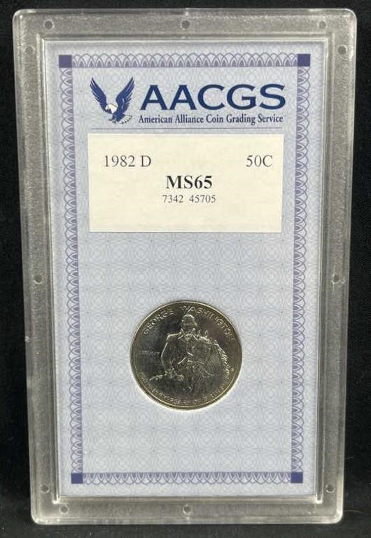 1982-D Silver George Washington Half, MS65 AACGS