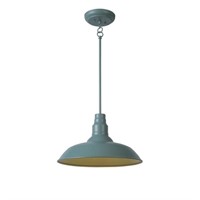 Home Decorators Bell Ridge 10 in. Teal Pendant