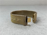 18K 0.750 Italy Gold Tone Thick Bracelet