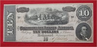 1864 $10 CSA Note Large Size
