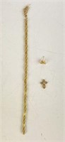 14K Yellow Gold Bracelet, Earring & Pendant