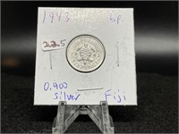 1943 silver 6 pence (Fiji)