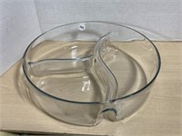 Divided Glass Serving Bowl