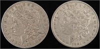 (2) 1881-O MORGAN DOLLARS XF/AU