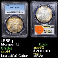 1885-p Morgan $1 Graded ms64