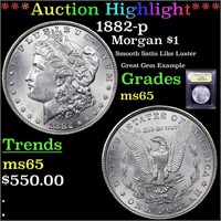 *Highlight* 1882-p Morgan $1 Graded GEM Unc