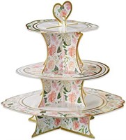 New Kate Aspen Brunch Floral 3-Tier Cupcake Stand