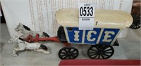 Ice cast iron horse & wagon