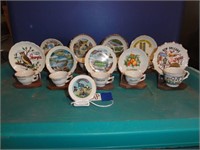 10 Mini Teacups and Saucers with Stands