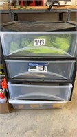 Plastic container, 3 Drawers
 With contents ,