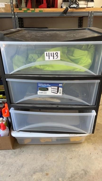 Plastic container, 3 Drawers
 With contents ,