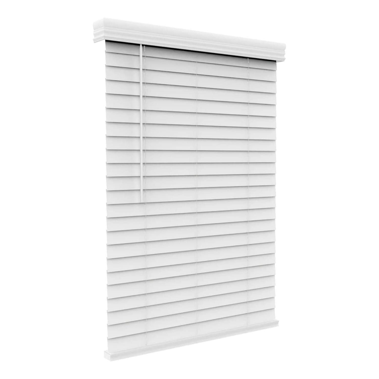 ARLO BLINDS Faux Wood Blinds with Crown Valance -