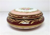 Porcelain Trinket Dish with Lid hand painted
