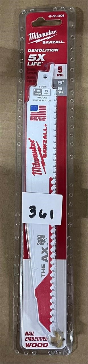 Milwaukee Sawzall 9", 5pk