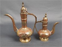 Vintage Indian Brass Decorative Pitchers