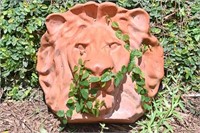 Terra Cotta Clay Lion's Head Planter