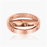 AUTHENTIC CARTIER 18K ROSE GOLD DIAMOND AND PINK S