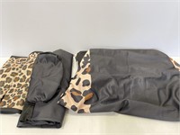 Leopard print car seat covers and seatbelt covers