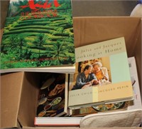 box lot - cookbooks; cubby hole cabinet;