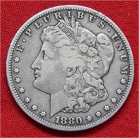 1880 CC Morgan Silver Dollar REV of 1878 CC