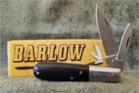 Barlow 2-Blade Black Horn Handle Pocket Knife