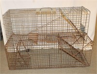 2 Live Animal Traps: 11"x32"x12" Minor Damage &