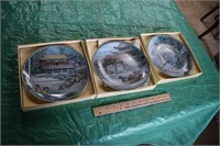 Three Asian Art Decorative Plates (Boxes Included)