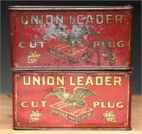 Vintage Union Leader Cut Plug Tobacco Tins (2)