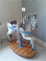 CAROUSEL HORSE WITH STAND:WAS HAND CARVED