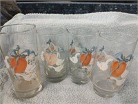 Lot of 4 Geese Glasses