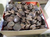 BOX OF WOODEN CABINET KNOBS
