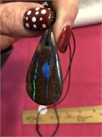 Australian Opal In Stone Pendant / Bright Colors