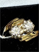 14KT Y/GOLD 1CT. VS DIAMOND BY-PASS RING