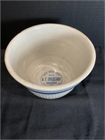 VTG Advertising Stoneware Bowl Burlington, WI